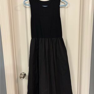 Commense Black A-Line Midi Dress for Cocktail